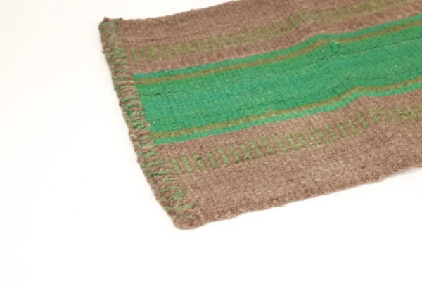 Heritage Comfort Small Grey Rug with Green Stripe - Image 2