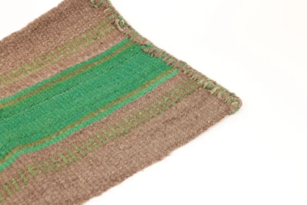 Heritage Comfort Small Grey Rug with Green Stripe - Image 3