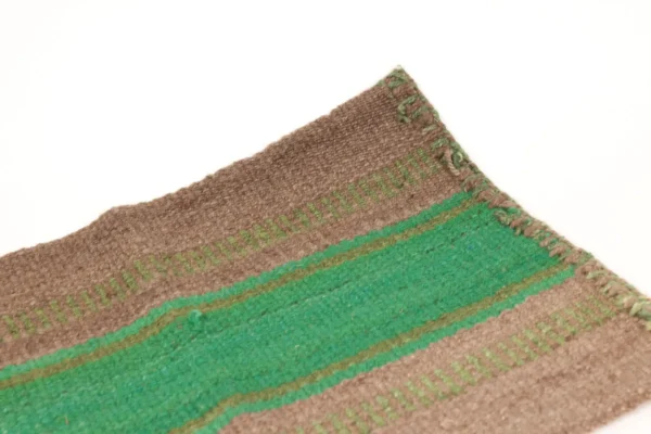 Heritage Comfort Small Grey Rug with Green Stripe - Image 4