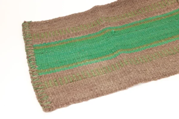Heritage Comfort Small Grey Rug with Green Stripe - Image 5