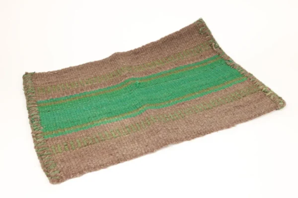 Heritage Comfort Small Grey Rug with Green Stripe - Image 6