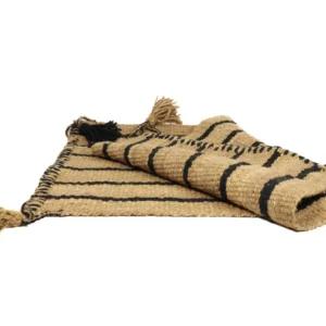Heritage Comfort Small Cream Rug with Black Stripes