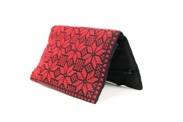 Threaded Traditions Red Purse with Black Embroidery - Image 3