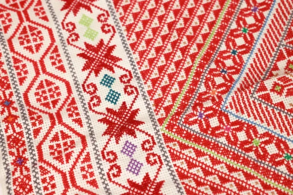 Bedouin Designs Cushion Cover with Red and Blue Embroidery - Image 3