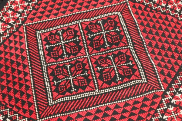 Bedouin Designs Black Cushion Cover with Red and White Embroidery - Image 4
