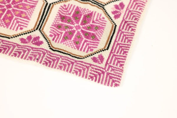 Bedouin Designs Cushion Cover with Purple and Black Embroidery - Image 3