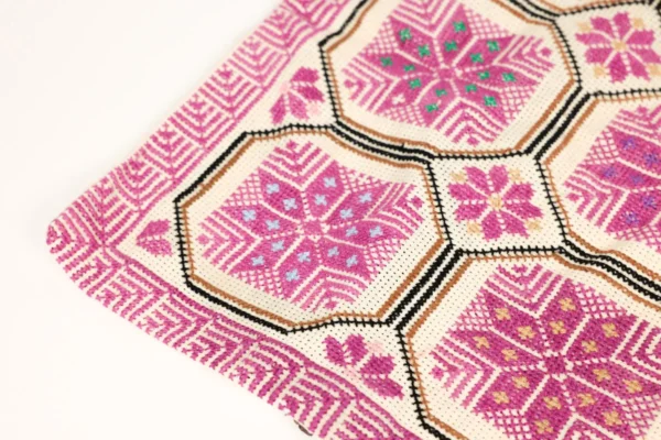 Bedouin Designs Cushion Cover with Purple and Black Embroidery - Image 4