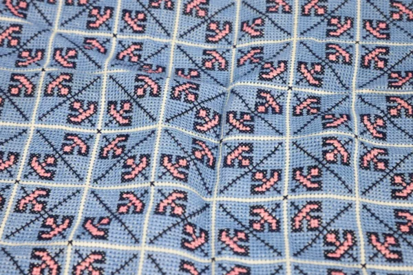 Bedouin Designs Cushion Cover with Blue and Pink Embroidery - Image 2