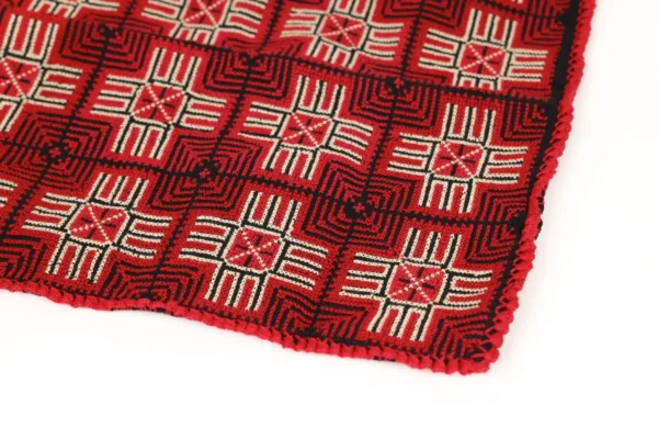 Bedouin Designs Cushion Cover with Red, White, and Black Detailing - Image 2