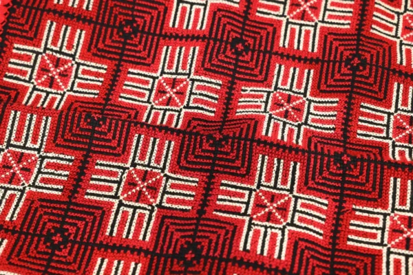 Bedouin Designs Cushion Cover with Red, White, and Black Detailing - Image 3