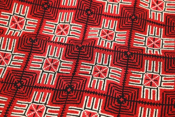 Bedouin Designs Cushion Cover with Red, White, and Black Detailing - Image 4