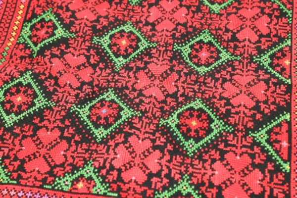 Bedouin Designs Cushion Cover with Red, Green, and Multicoloured Detail - Image 2