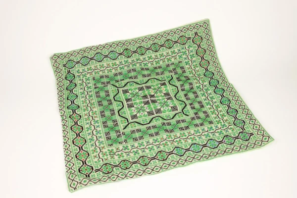 Bedouin Designs Cushion Cover with Green and Black Detailing - Image 2