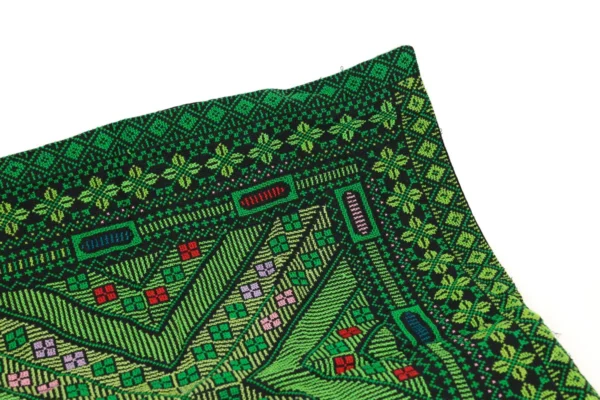 Bedouin Designs Cushion Cover with Green Patterns and Black Detail - Image 4