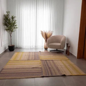 Heritage Comfort Cream Rug with Colourful Stripes