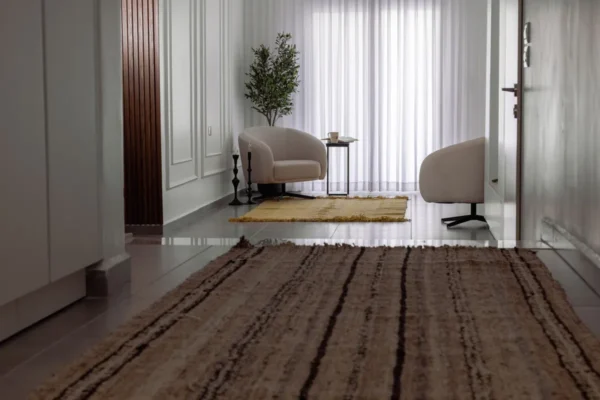 Heritage Comfort Brown Striped Rug - Image 2