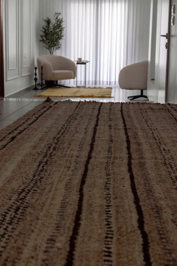Heritage Comfort Brown Striped Rug - Image 3