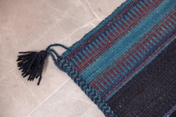 Heritage Comfort Blue Rug with Red and Light Blue Detailing - Image 4