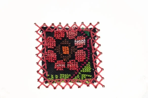 Naqab Accents Ceramic Plate with Colourful Embroidery Design - Image 2