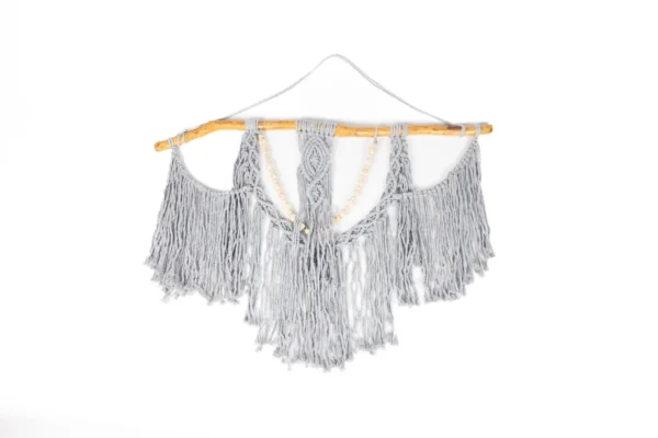 Naqab Accents Macrame Wall Hanging in Grey - Image 2