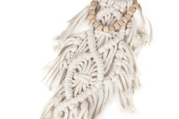 Naqab Accents Macrame Wall Hanging in White - Image 2
