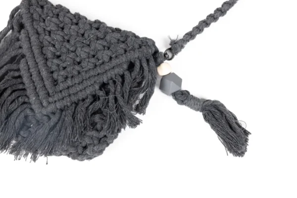 Threaded Traditions Blue Knitted Satchel