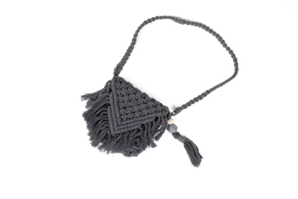 Threaded Traditions Blue Knitted Satchel - Image 2